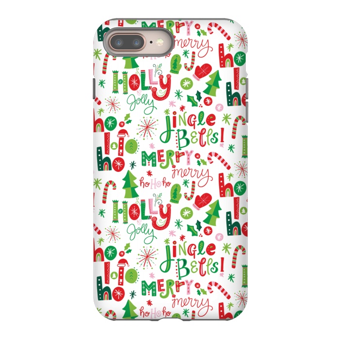 iPhone 7 plus StrongFit Festive Christmas Lettering by Noonday Design