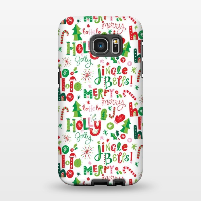 Galaxy S7 EDGE StrongFit Festive Christmas Lettering by Noonday Design