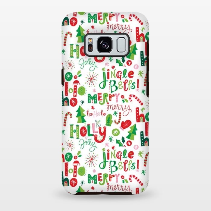 Galaxy S8 plus StrongFit Festive Christmas Lettering by Noonday Design