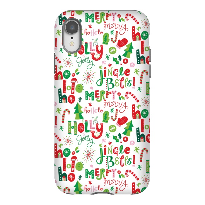iPhone Xr StrongFit Festive Christmas Lettering by Noonday Design