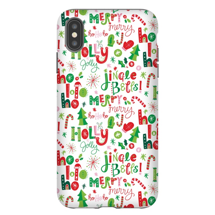 iPhone Xs Max StrongFit Festive Christmas Lettering by Noonday Design