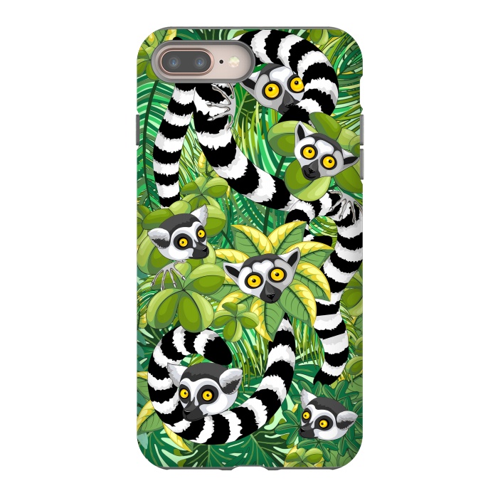 iPhone 7 plus StrongFit Lemurs of Madagascar on Rainforest  by BluedarkArt