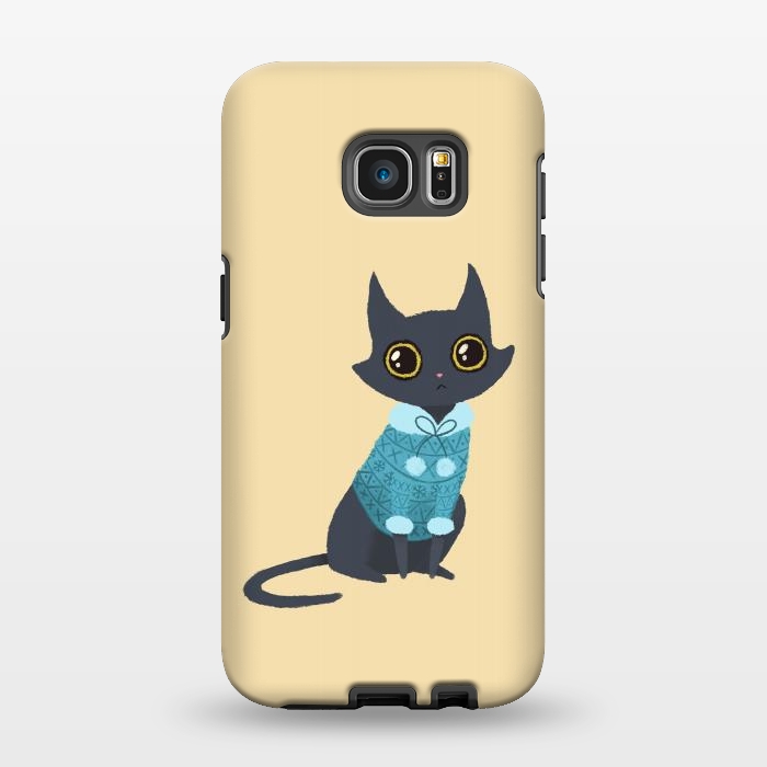 Galaxy S7 EDGE StrongFit Cozy cat by Laura Nagel