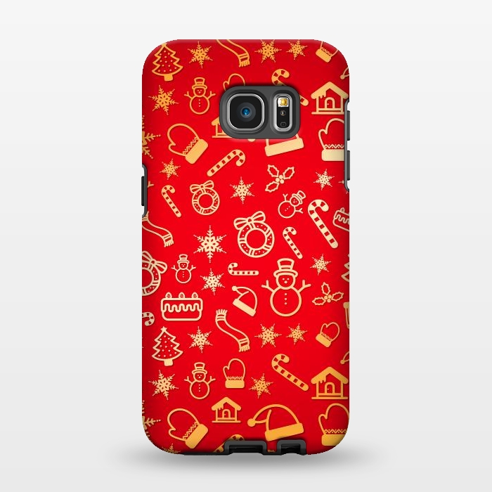Galaxy S7 EDGE StrongFit Christmas Pattern by Art Design Works