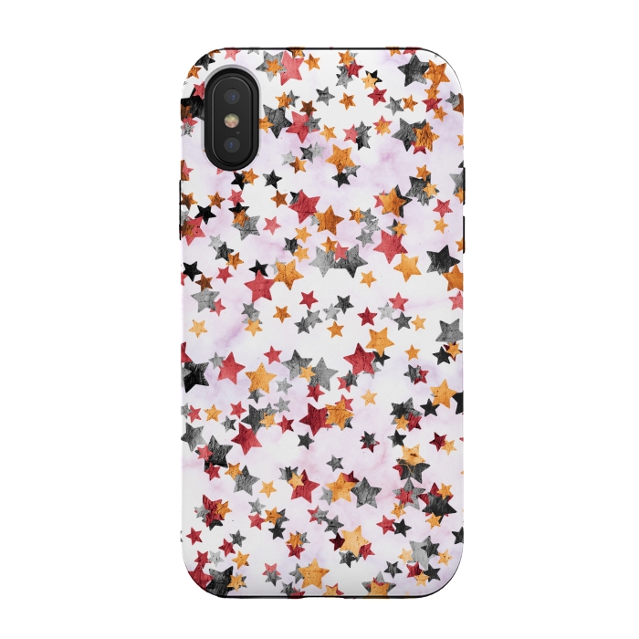 iPhone Xs / X StrongFit Gold silver party stars by Oana 
