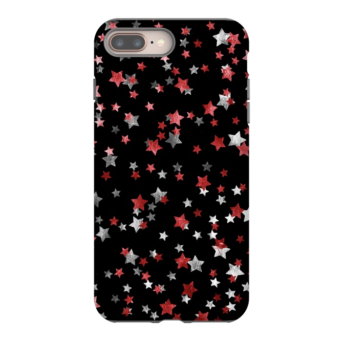 iPhone 7 plus StrongFit Rust copper and silver party stars by Oana 