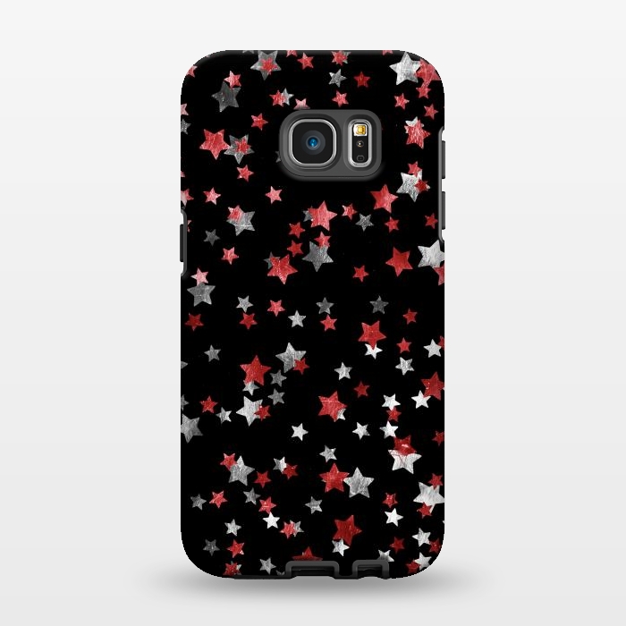 Galaxy S7 EDGE StrongFit Rust copper and silver party stars by Oana 