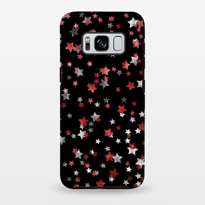Galaxy S8 plus StrongFit Rust copper and silver party stars by Oana 