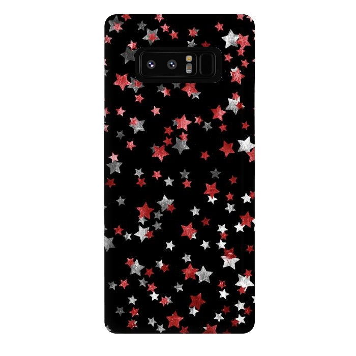 Galaxy Note 8 StrongFit Rust copper and silver party stars by Oana 