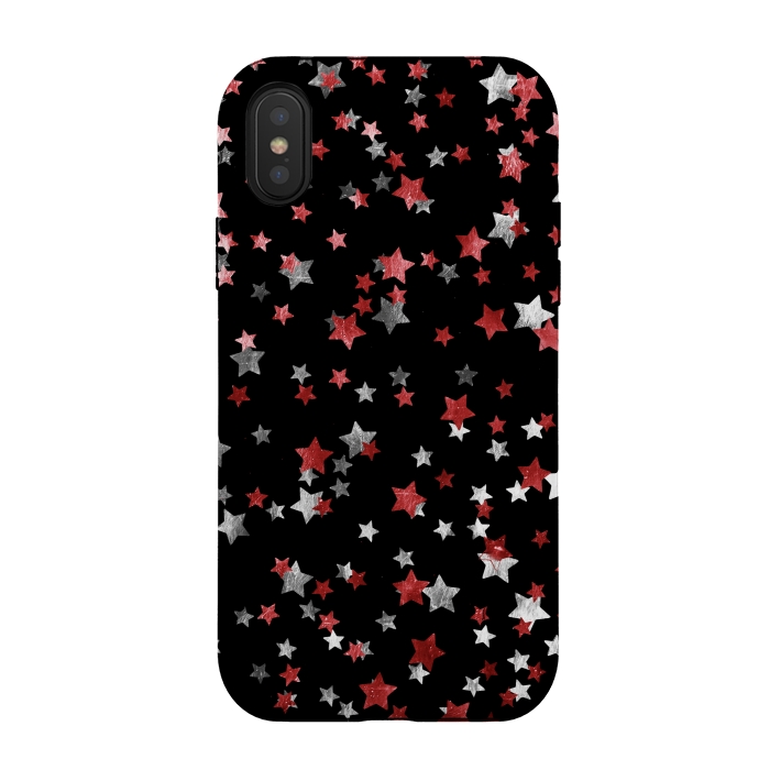 iPhone Xs / X StrongFit Rust copper and silver party stars by Oana 