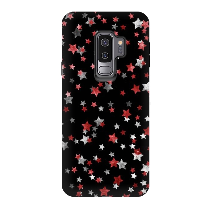 Galaxy S9 plus StrongFit Rust copper and silver party stars by Oana 