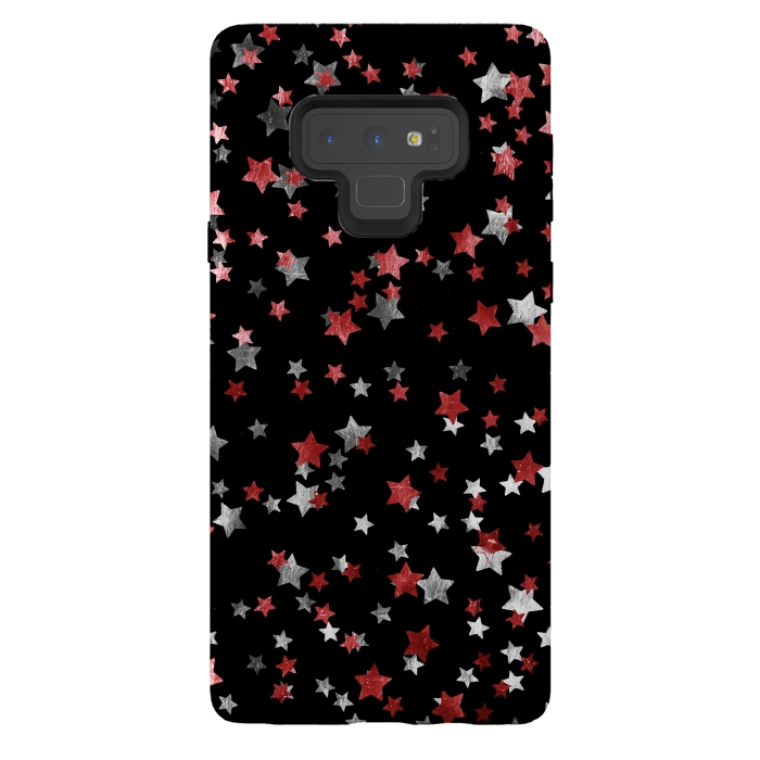 Galaxy Note 9 StrongFit Rust copper and silver party stars by Oana 