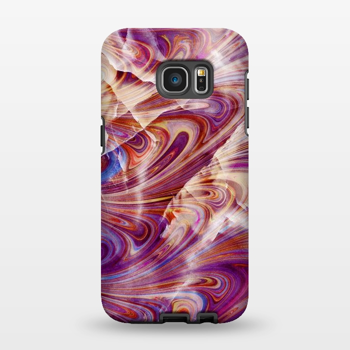 Galaxy S7 EDGE StrongFit purple pink marble art by Oana 