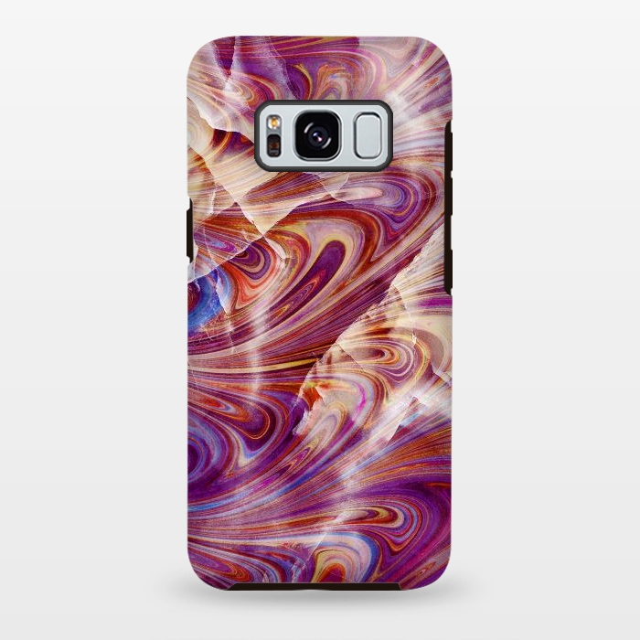 Galaxy S8 plus StrongFit purple pink marble art by Oana 