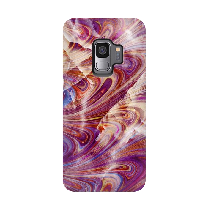 Galaxy S9 StrongFit purple pink marble art by Oana 