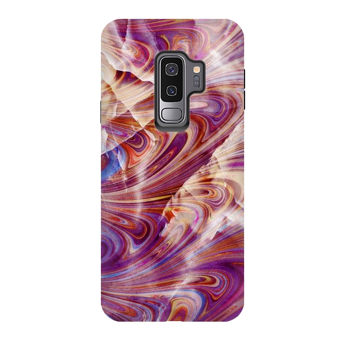 Galaxy S9 plus StrongFit purple pink marble art by Oana 