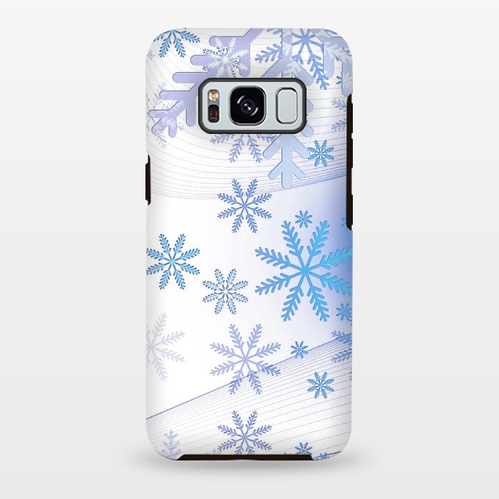 Galaxy S8 plus StrongFit Blue icy snowflakes - Christmas illustration by Oana 
