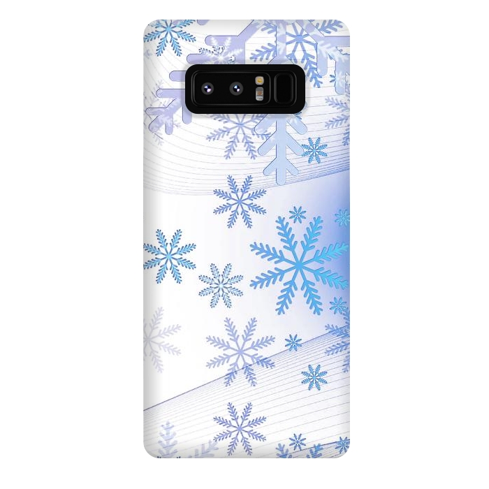 Galaxy Note 8 StrongFit Blue icy snowflakes - Christmas illustration by Oana 