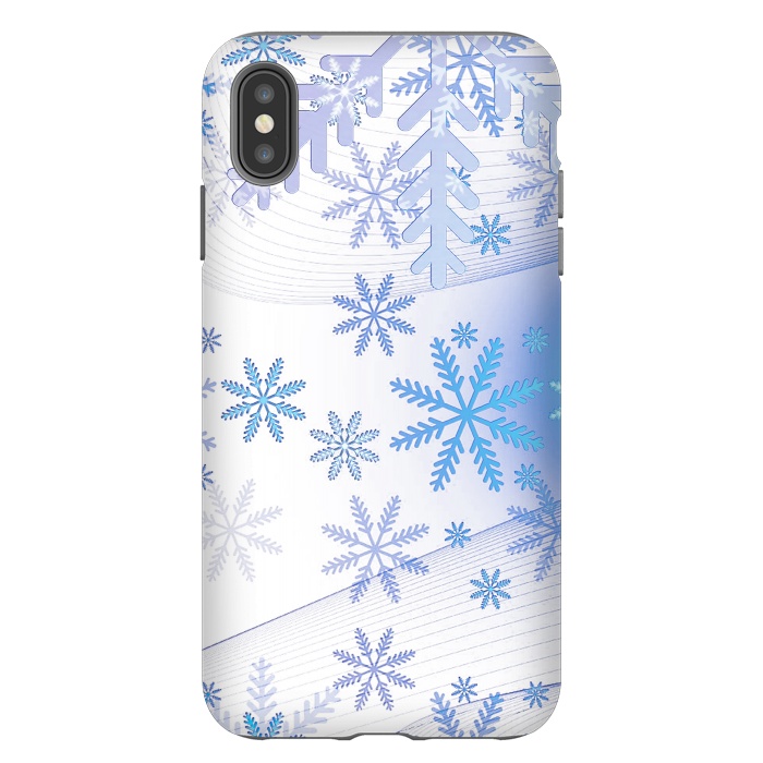 iPhone Xs Max StrongFit Blue icy snowflakes - Christmas illustration by Oana 