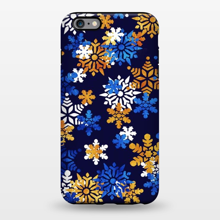 iPhone 6/6s plus StrongFit Blue, gold, white snowflakes by Oana 