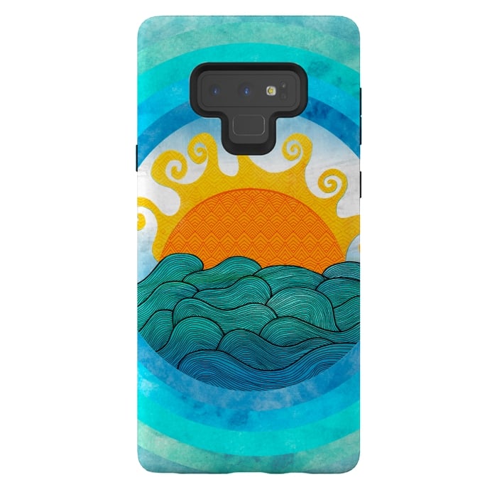 Galaxy Note 9 StrongFit Nautical Day by Pom Graphic Design