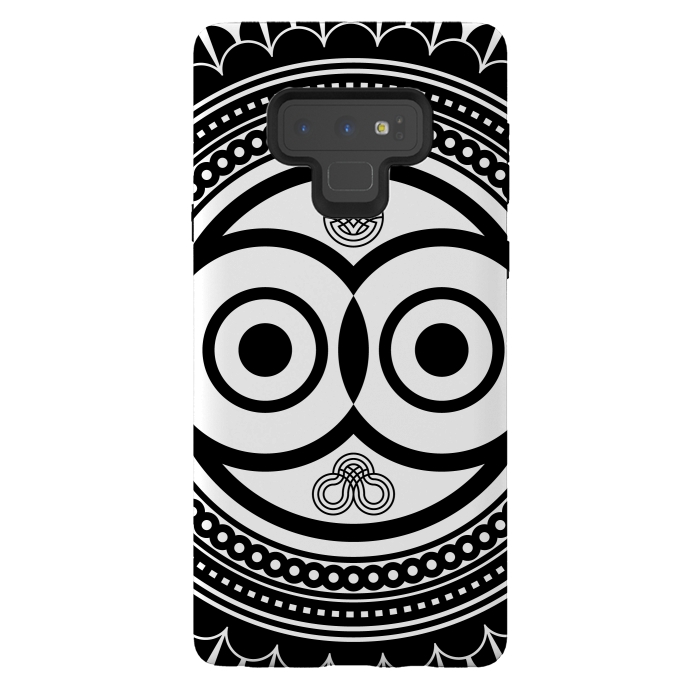 Galaxy Note 9 StrongFit zentangle with owl by TMSarts