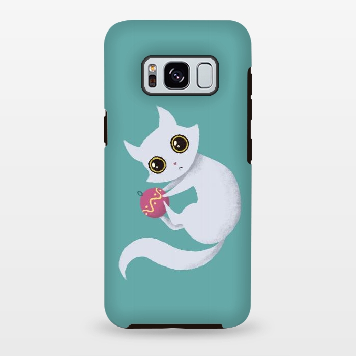 Galaxy S8 plus StrongFit Christmas kitty by Laura Nagel
