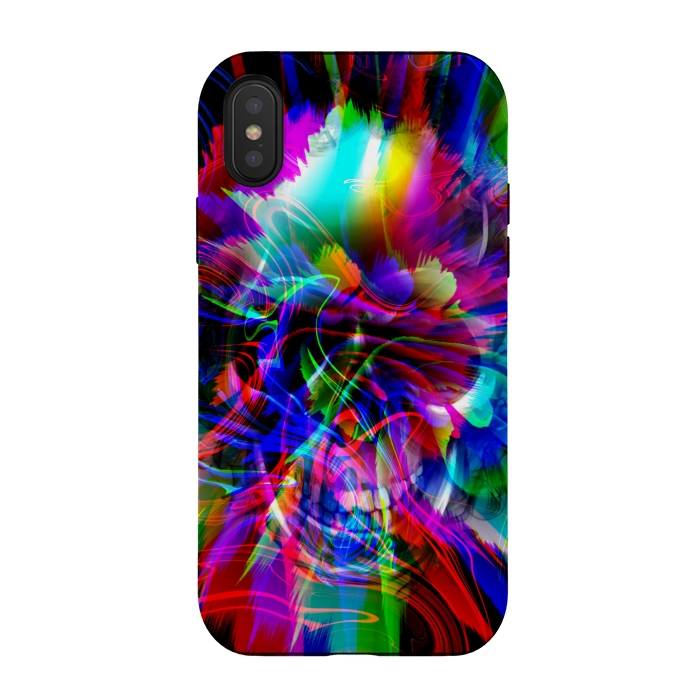 iPhone Xs / X StrongFit Glitch skull by haroulita