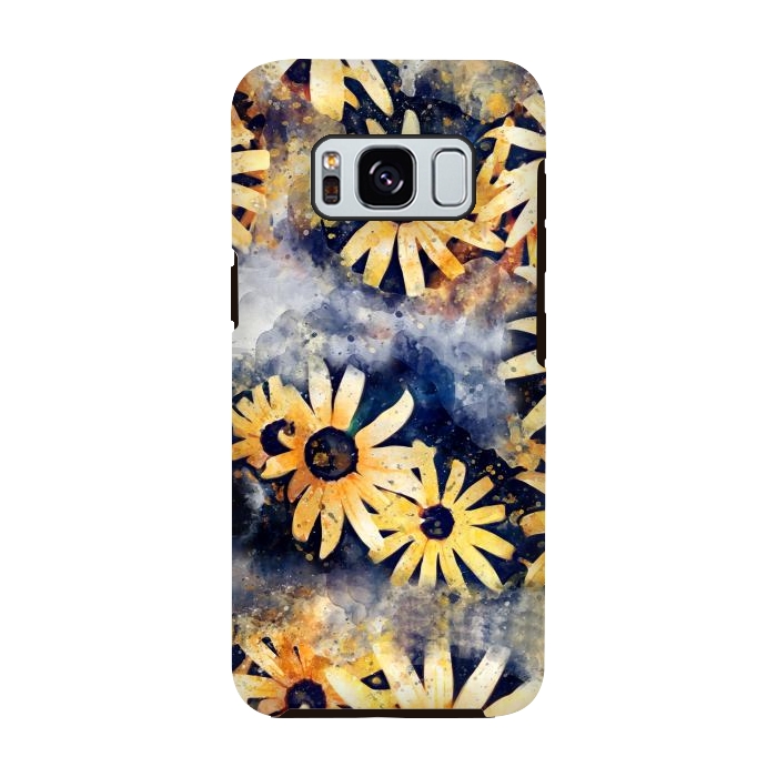 Galaxy S8 StrongFit Yellow Floral by Creativeaxle