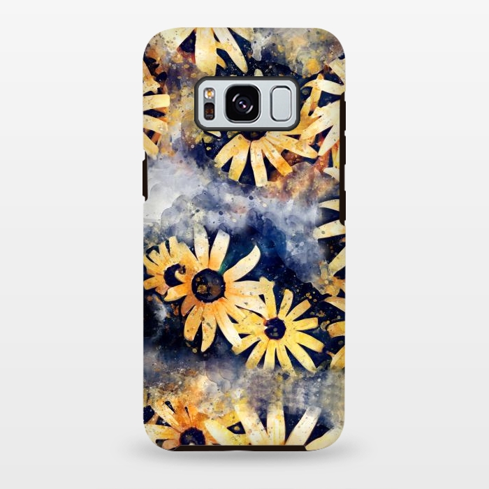 Galaxy S8 plus StrongFit Yellow Floral by Creativeaxle