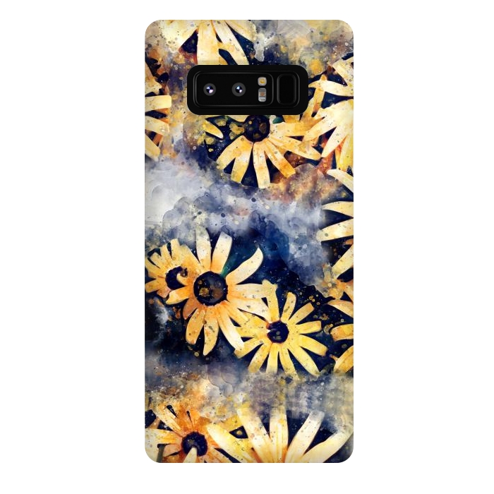 Galaxy Note 8 StrongFit Yellow Floral by Creativeaxle