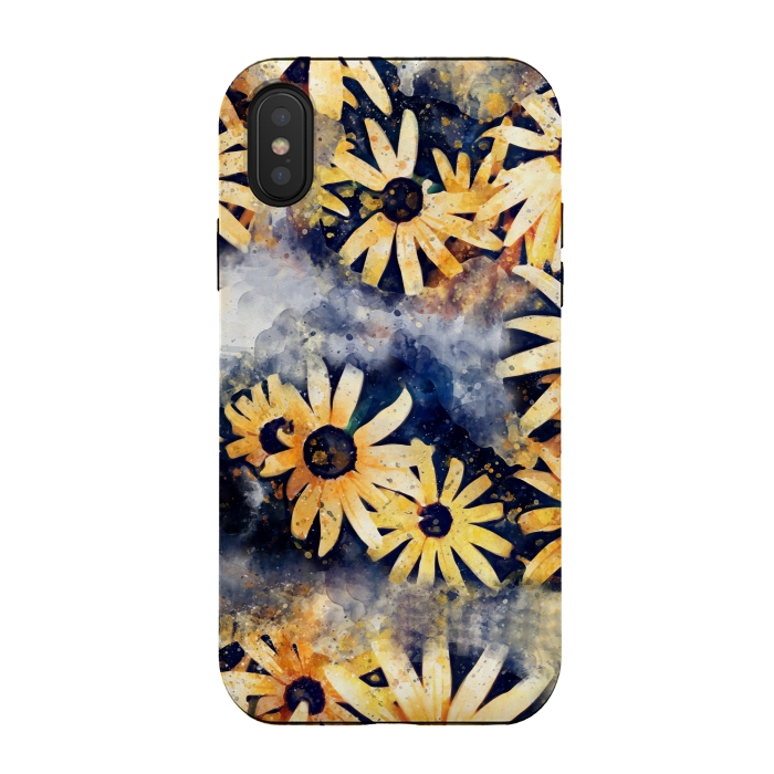iPhone Xs / X StrongFit Yellow Floral by Creativeaxle