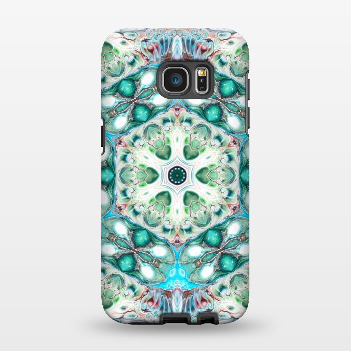 Galaxy S7 EDGE StrongFit Coral Mandala by Creativeaxle