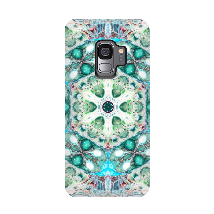 Galaxy S9 StrongFit Coral Mandala by Creativeaxle