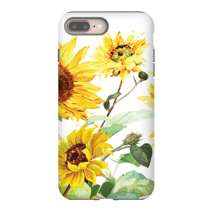 iPhone 7 plus StrongFit Watercolor Sunflower by Bledi