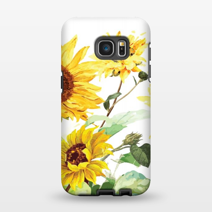 Galaxy S7 EDGE StrongFit Watercolor Sunflower by Bledi