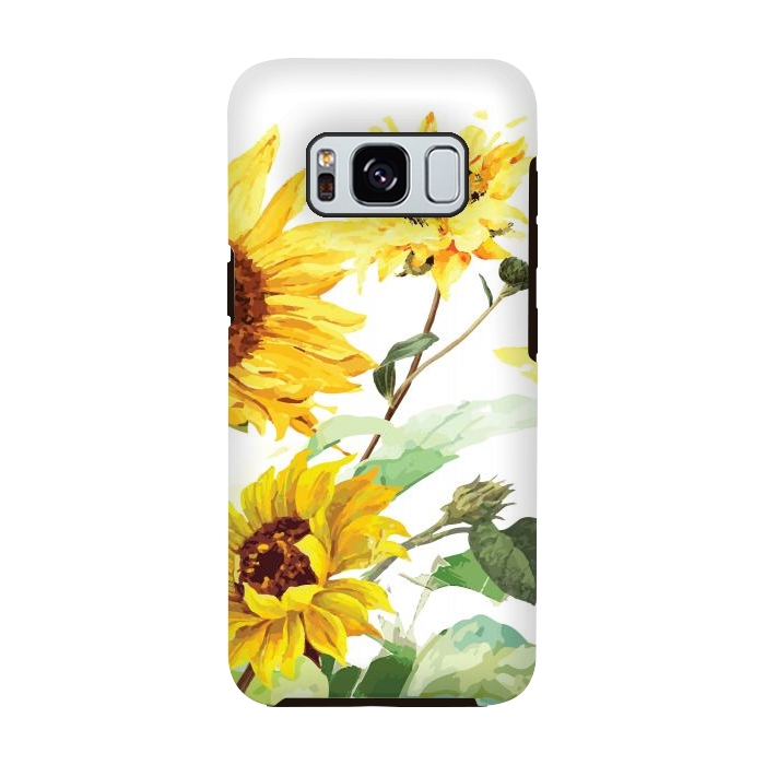 Galaxy S8 StrongFit Watercolor Sunflower by Bledi