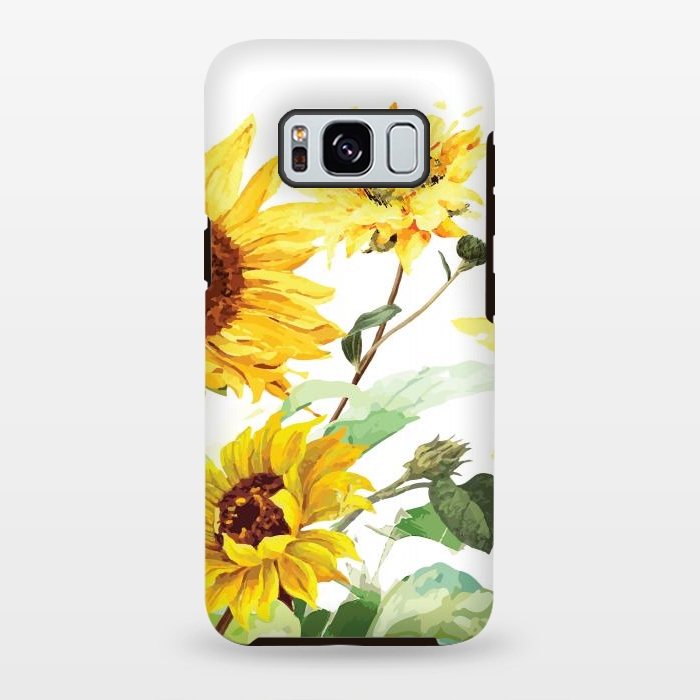 Galaxy S8 plus StrongFit Watercolor Sunflower by Bledi