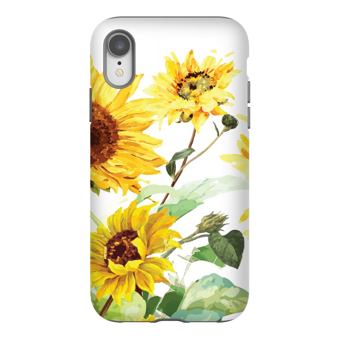 iPhone Xr StrongFit Watercolor Sunflower by Bledi