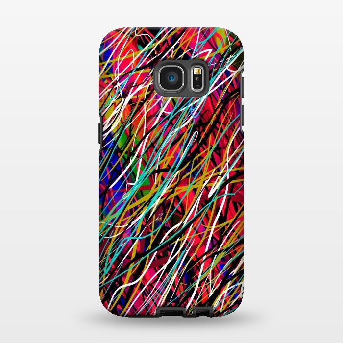 Galaxy S7 EDGE StrongFit abstract lines art multicolour pop art  by Josie