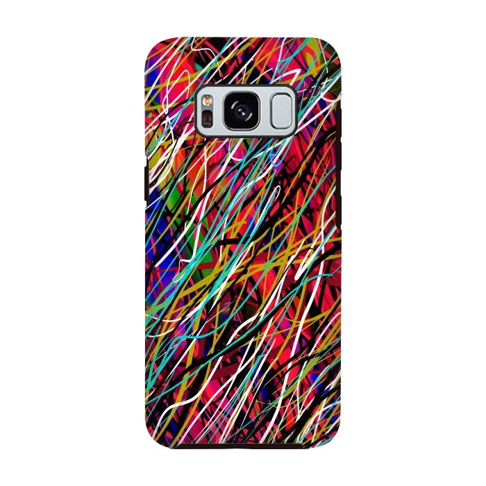 Galaxy S8 StrongFit abstract lines art multicolour pop art  by Josie