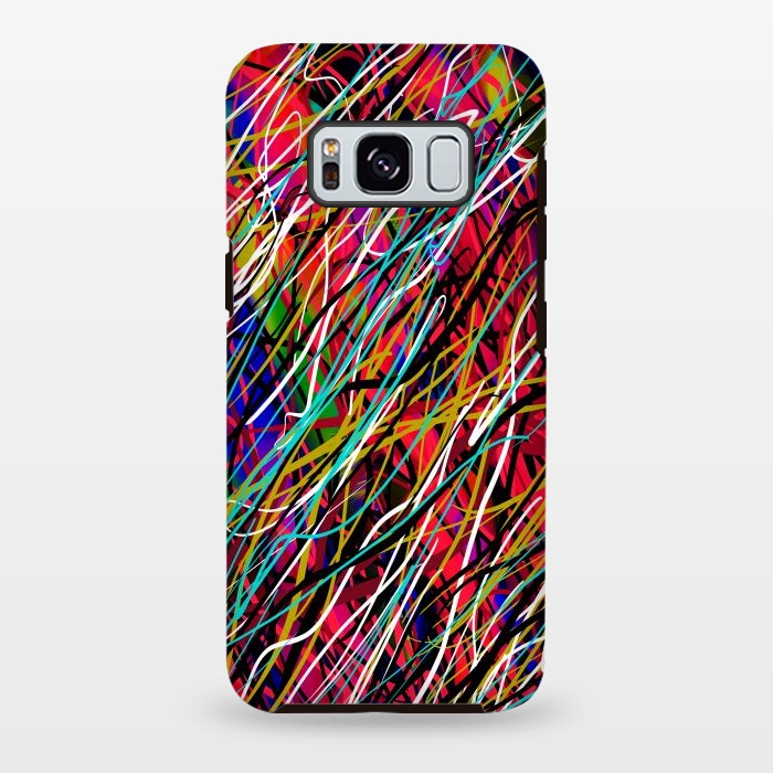 Galaxy S8 plus StrongFit abstract lines art multicolour pop art  by Josie