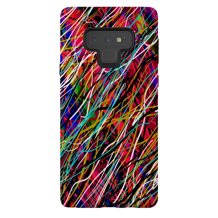 Galaxy Note 9 StrongFit abstract lines art multicolour pop art  by Josie