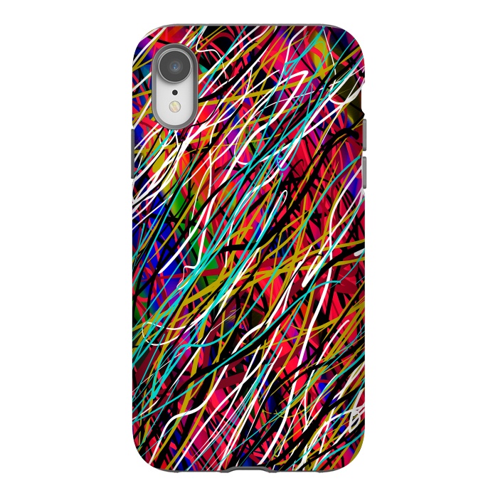iPhone Xr StrongFit abstract lines art multicolour pop art  by Josie