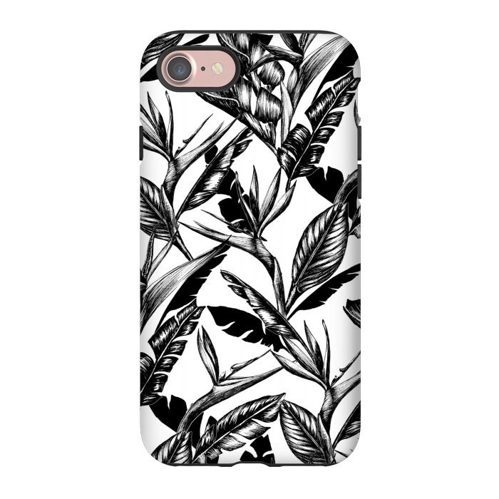 iPhone 7 StrongFit Black and White Strelitzia by gingerlique