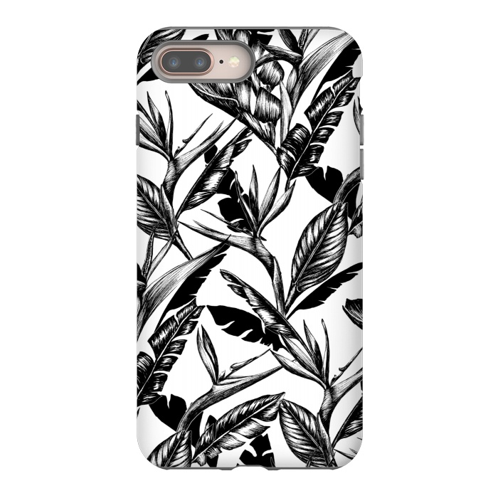iPhone 7 plus StrongFit Black and White Strelitzia by gingerlique