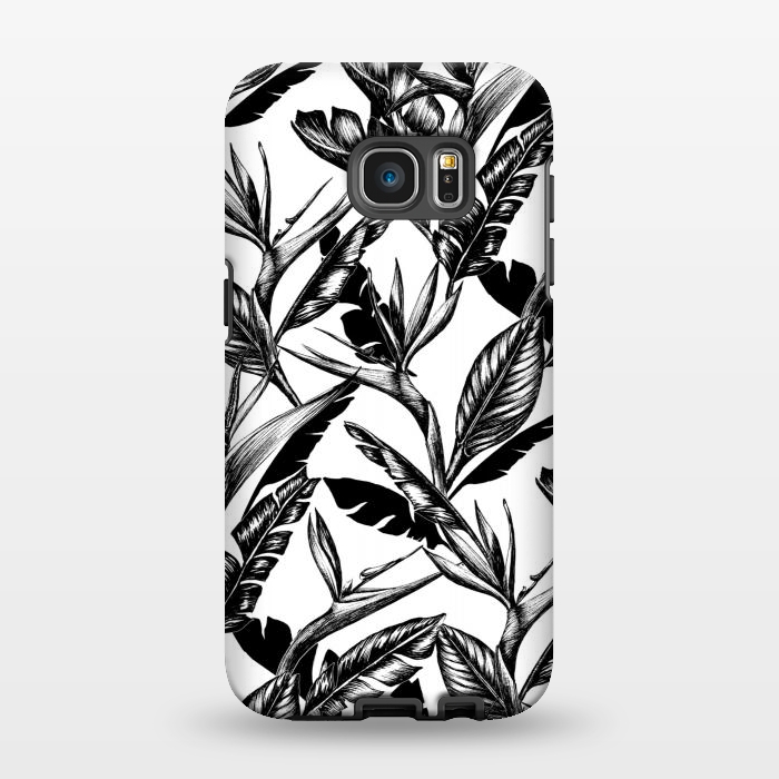 Galaxy S7 EDGE StrongFit Black and White Strelitzia by gingerlique