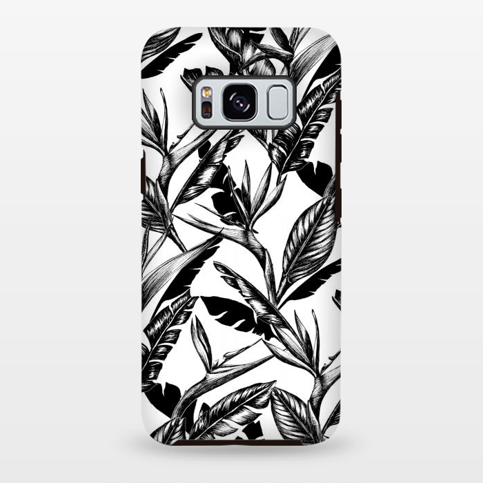 Galaxy S8 plus StrongFit Black and White Strelitzia by gingerlique