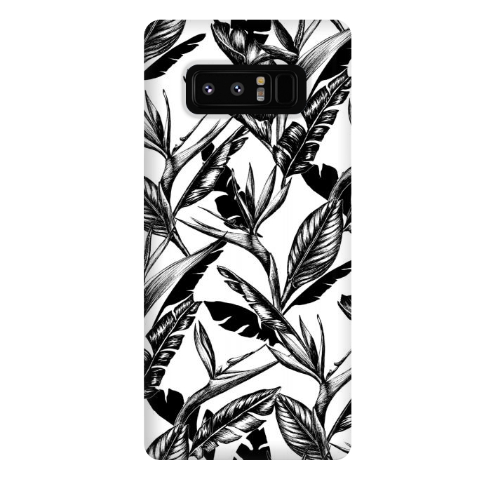 Galaxy Note 8 StrongFit Black and White Strelitzia by gingerlique