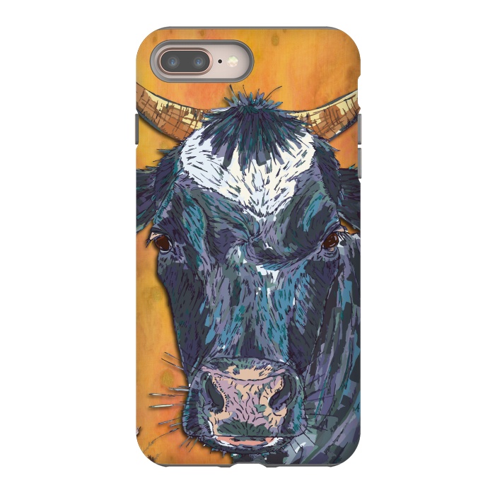 iPhone 7 plus StrongFit Cow in Yellow by Lotti Brown